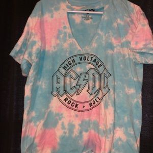 Tye dye AC/DC top